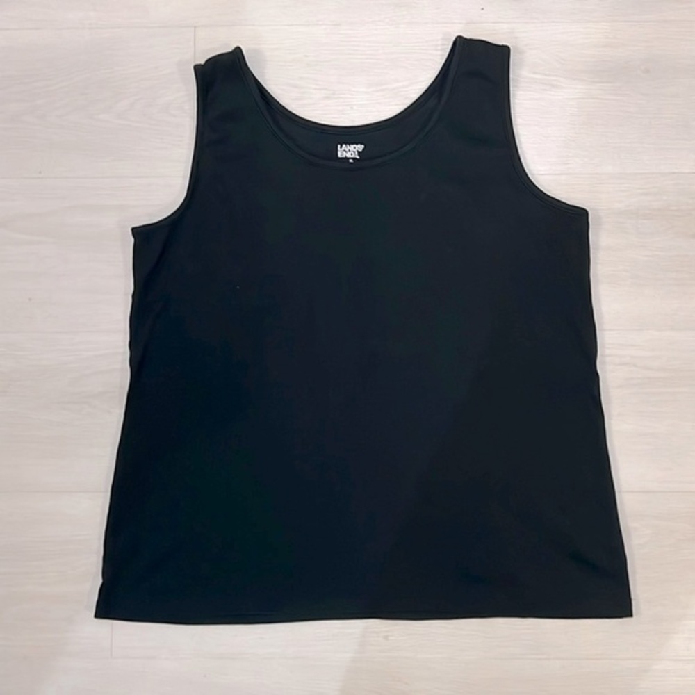 Lands End XL Black Scoop Neck Tank